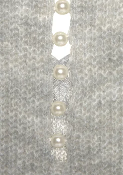Pullover|LASCANA V-Ausschnitt-Pullover grau-meliert