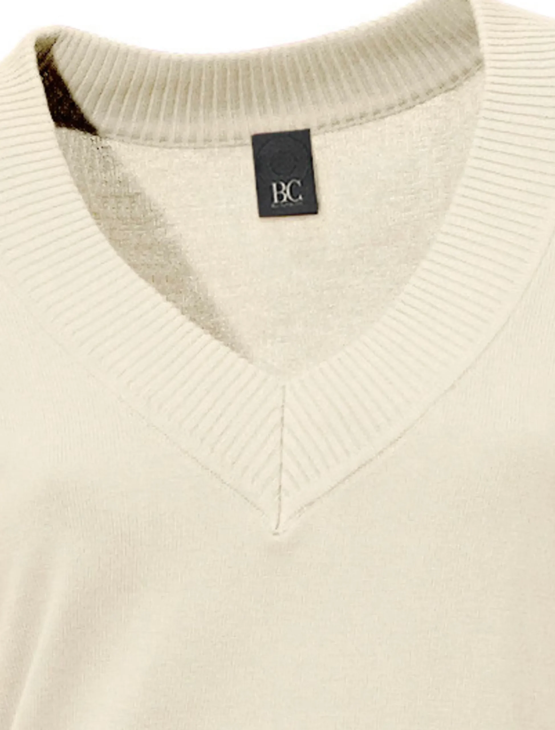 Pullover|heine V-Ausschnitt-Pullover aus reiner Baumwolle offwhite