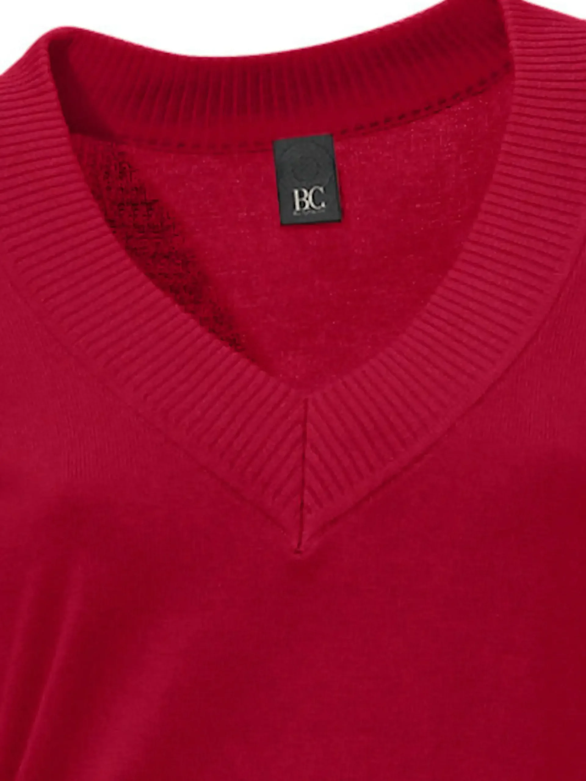 Pullover|heine V-Ausschnitt-Pullover aus reiner Baumwolle rot