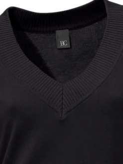 Pullover|heine V-Ausschnitt-Pullover aus reiner Baumwolle schwarz