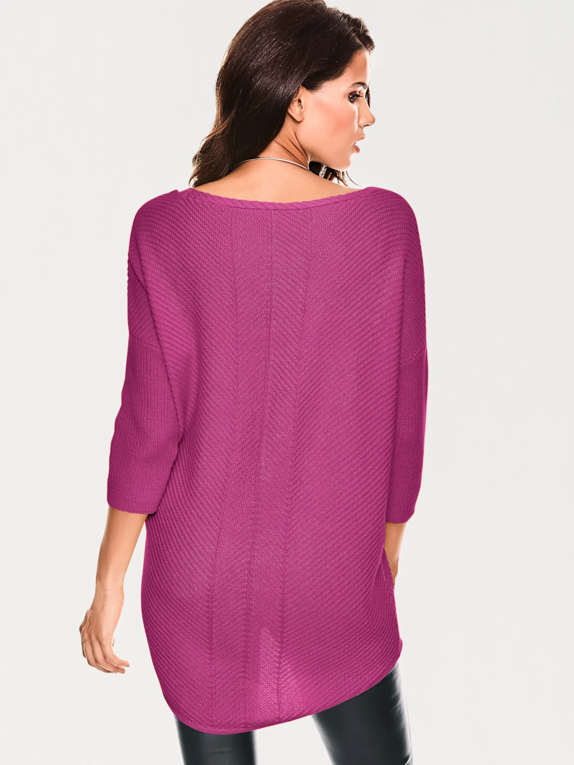 Basics|Pullover|heine V-Ausschnitt-Pullover im Oversized-Schnitt pink