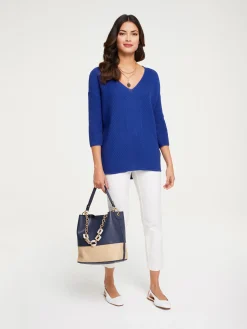 Pullover|heine V-Ausschnitt-Pullover im Oversized-Schnitt royalblau