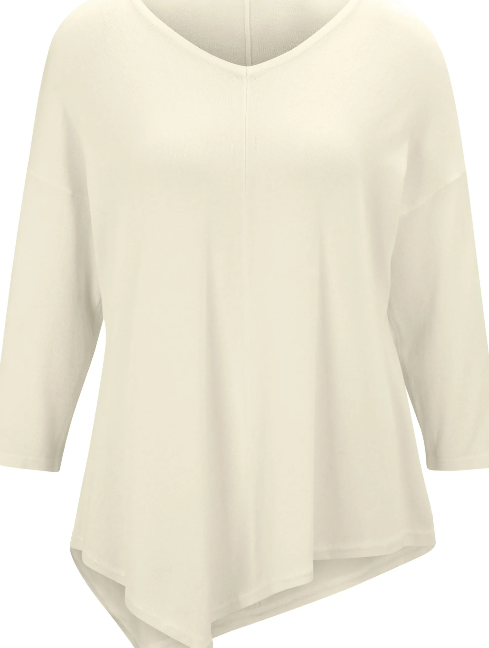 Pullover|heine V-Ausschnitt-Pullover mit spitz zulaufendem Saum ecru