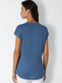 Shirts|CREATION L PREMIUM V-Shirt jeansblau