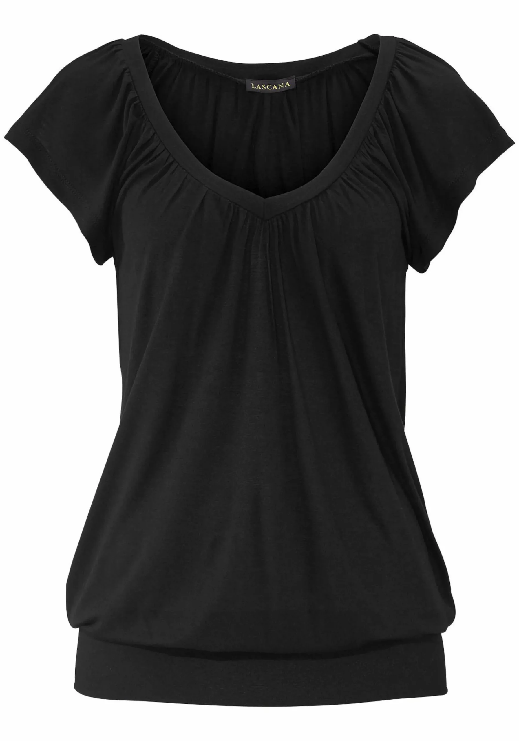 Strandmode|Shirts|LASCANA V-Shirt schwarz
