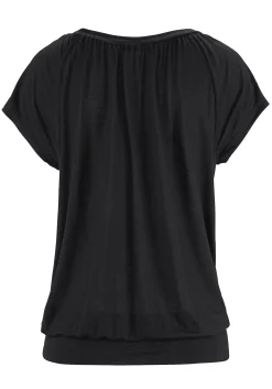 Strandmode|Shirts|LASCANA V-Shirt schwarz