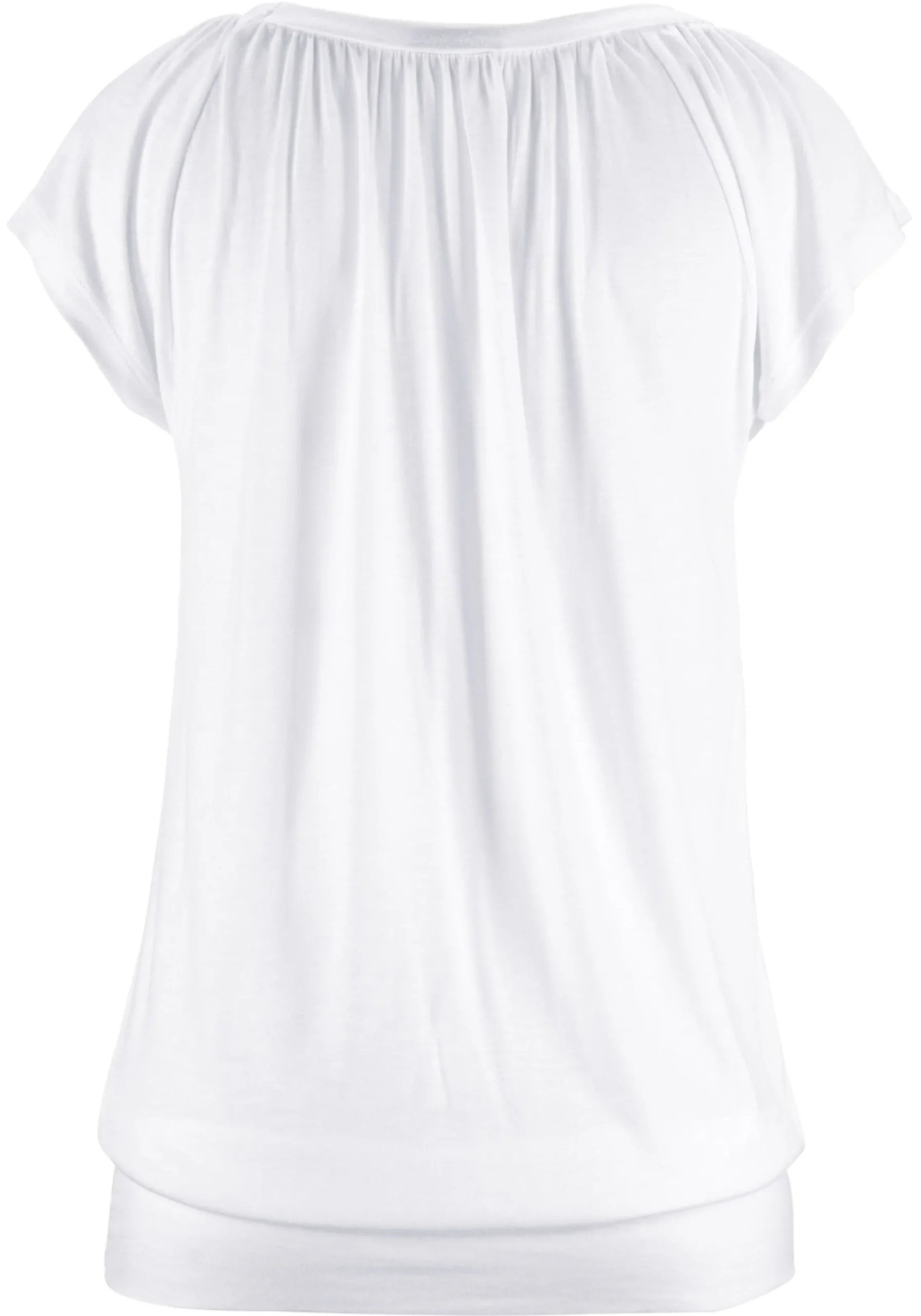 Strandmode|Shirts|LASCANA V-Shirt weiß