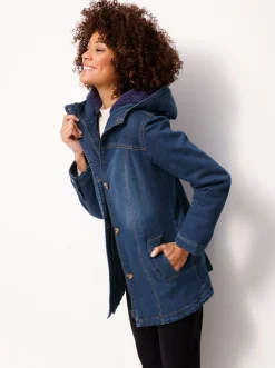 Jacken| warm gefütterte Jeansjacke darkblue