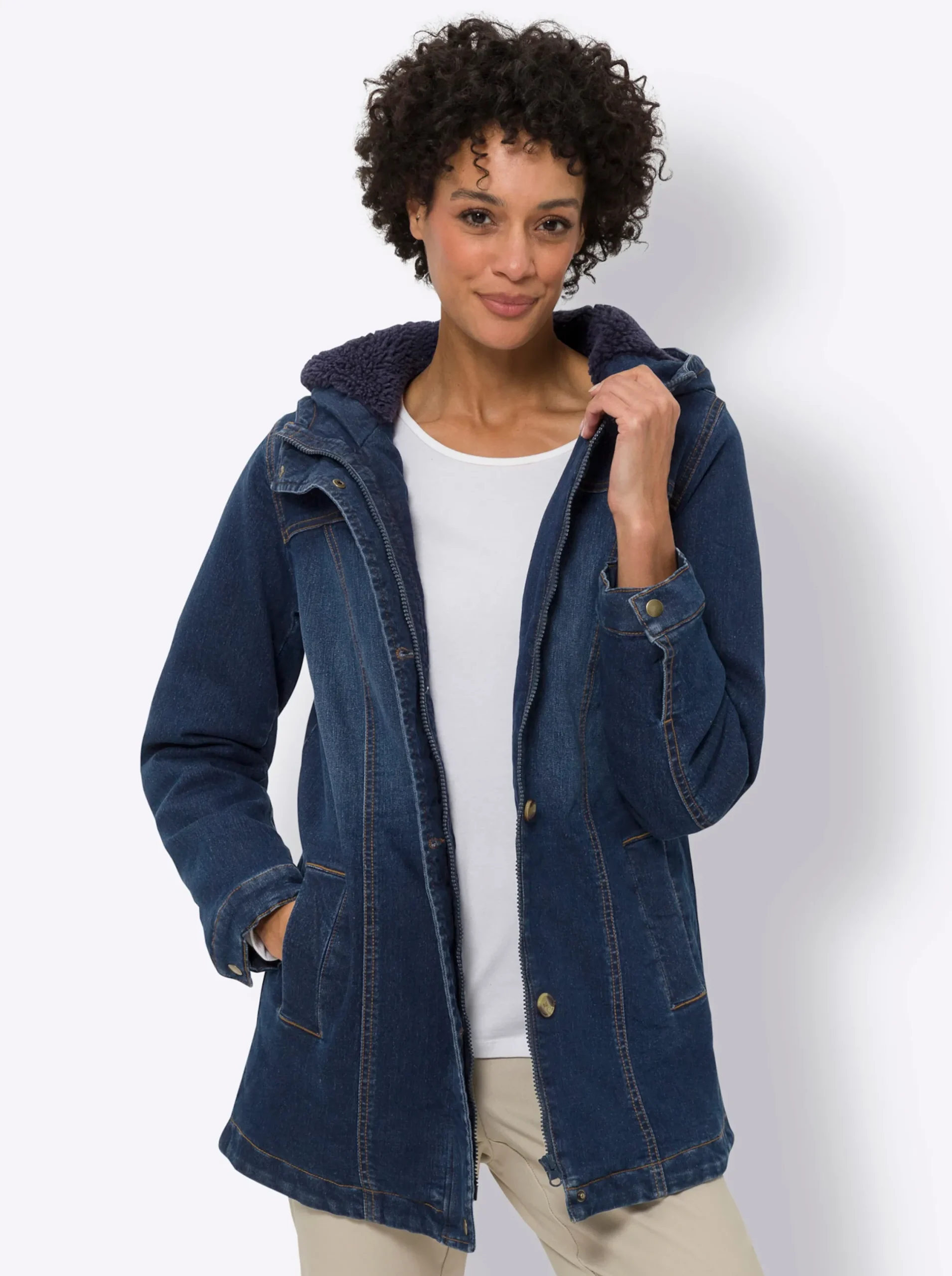 Jacken| warm gefütterte Jeansjacke darkblue
