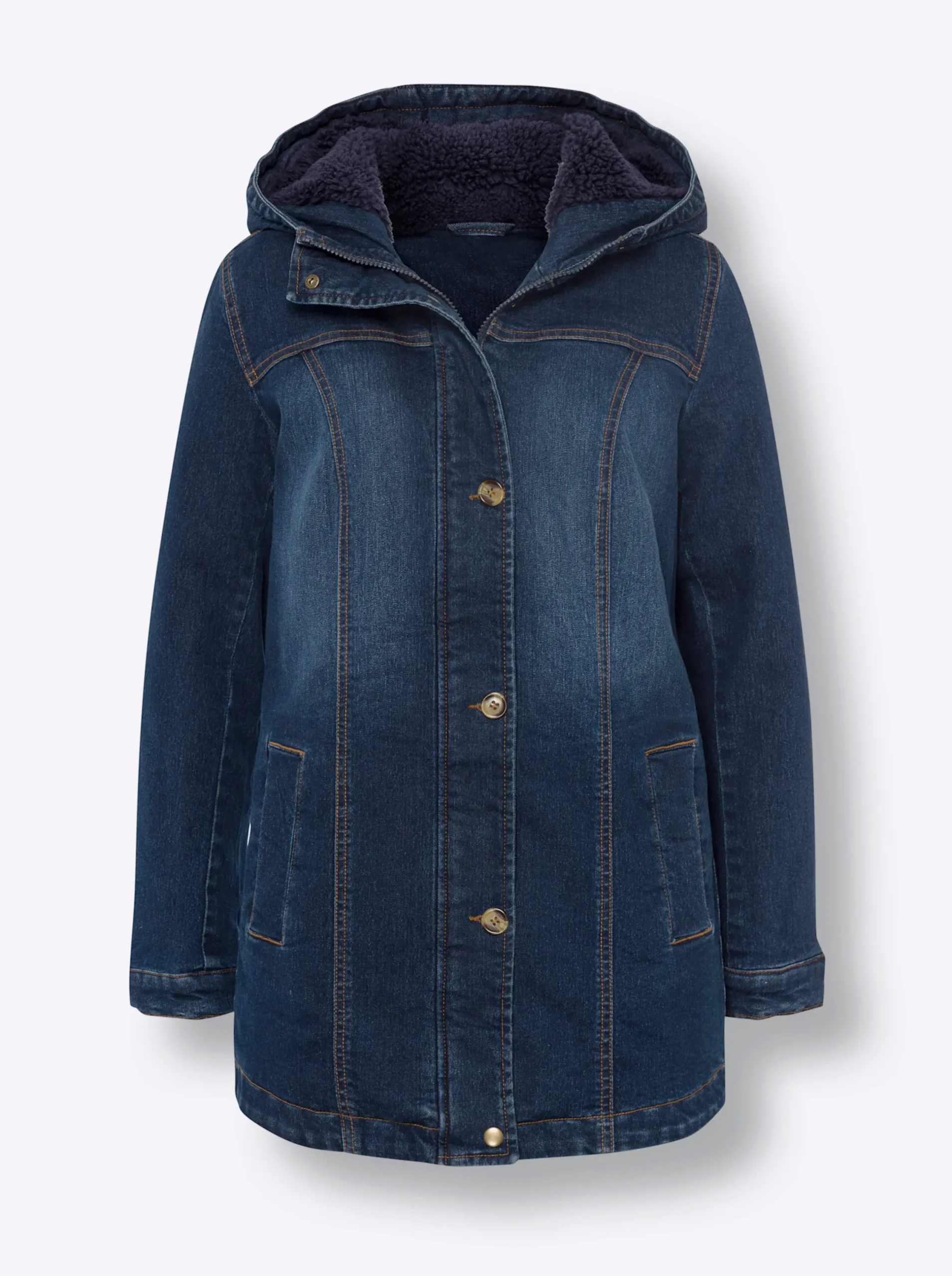 Jacken| warm gefütterte Jeansjacke darkblue