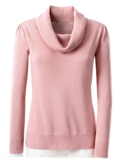 Basics| Wasserfallpullover im Baumwoll-Viskose-Mix rosé