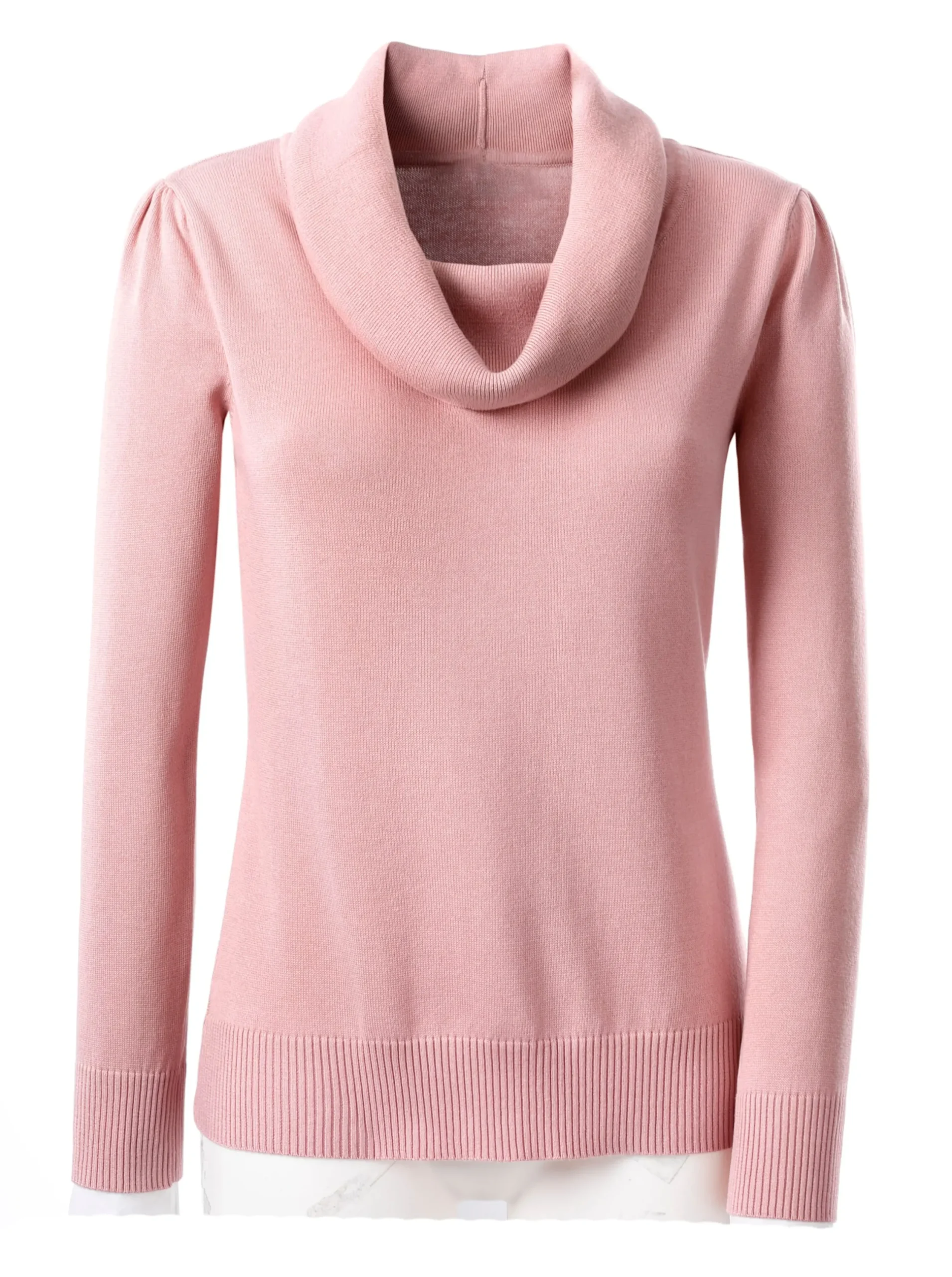 Basics| Wasserfallpullover im Baumwoll-Viskose-Mix rosé