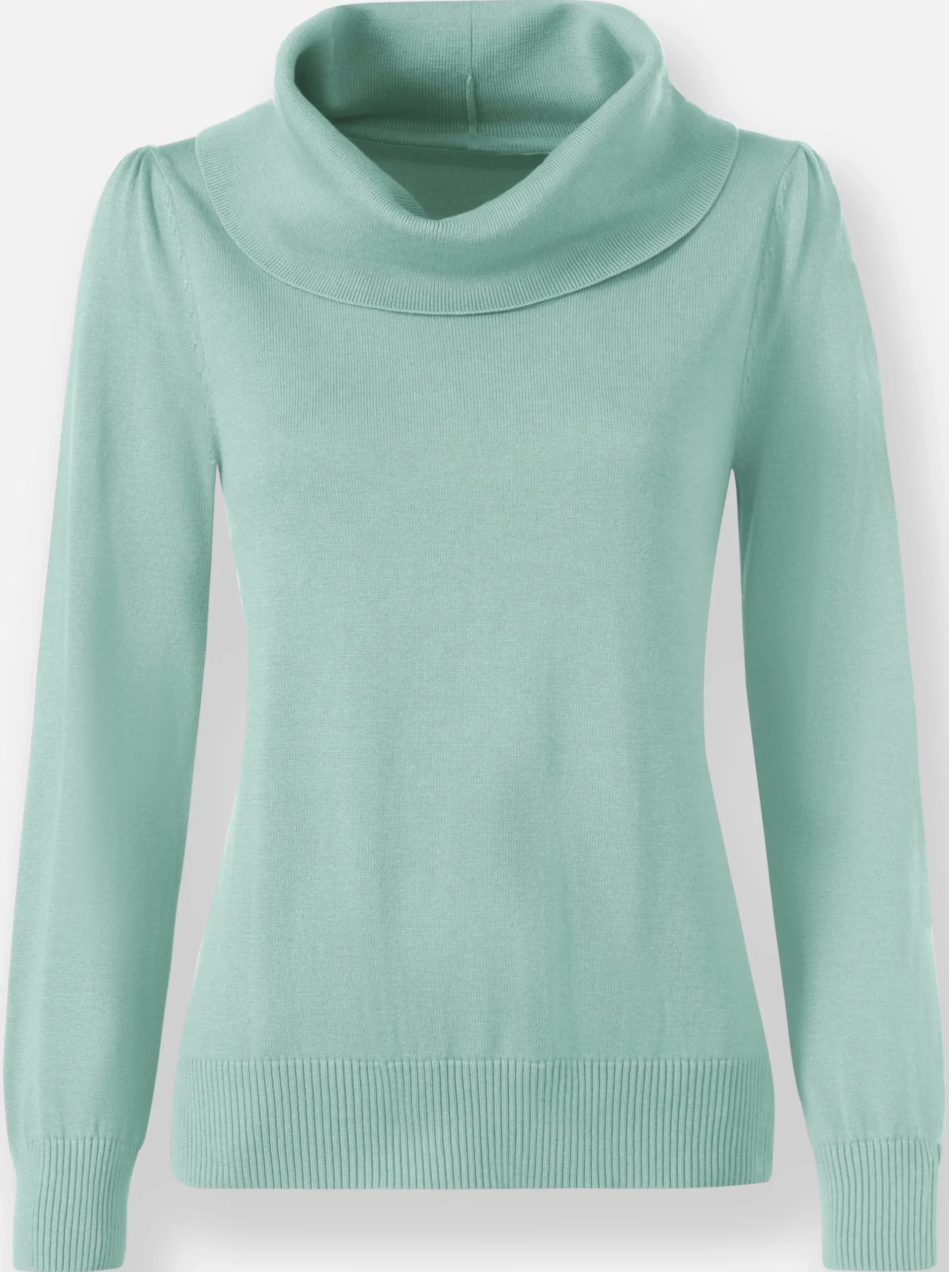 Pullover| Wasserfallpullover im Baumwoll-Viskose-Mix mint