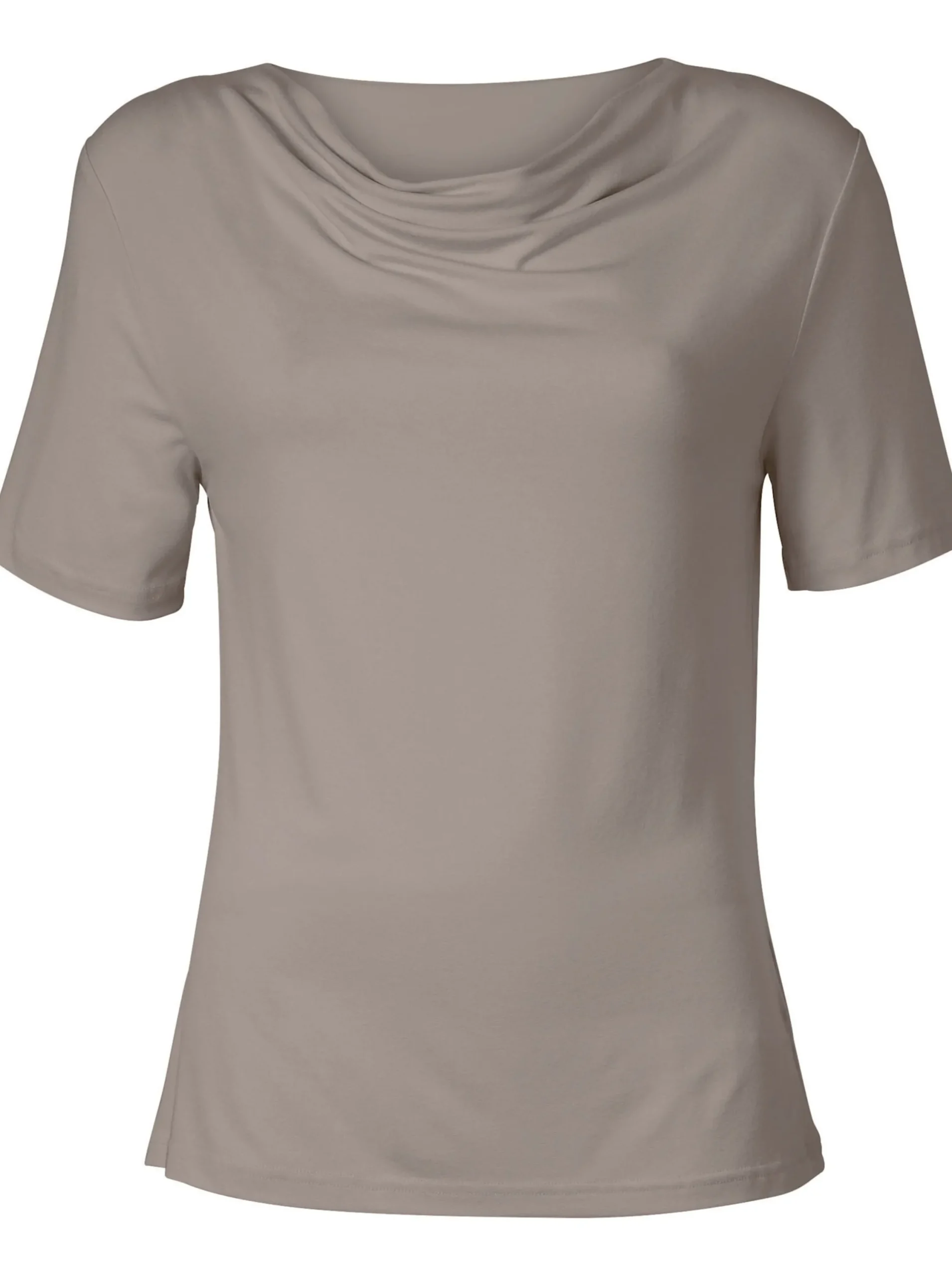 Shirts| Wasserfallshirt mit kurzen Ärmeln taupe