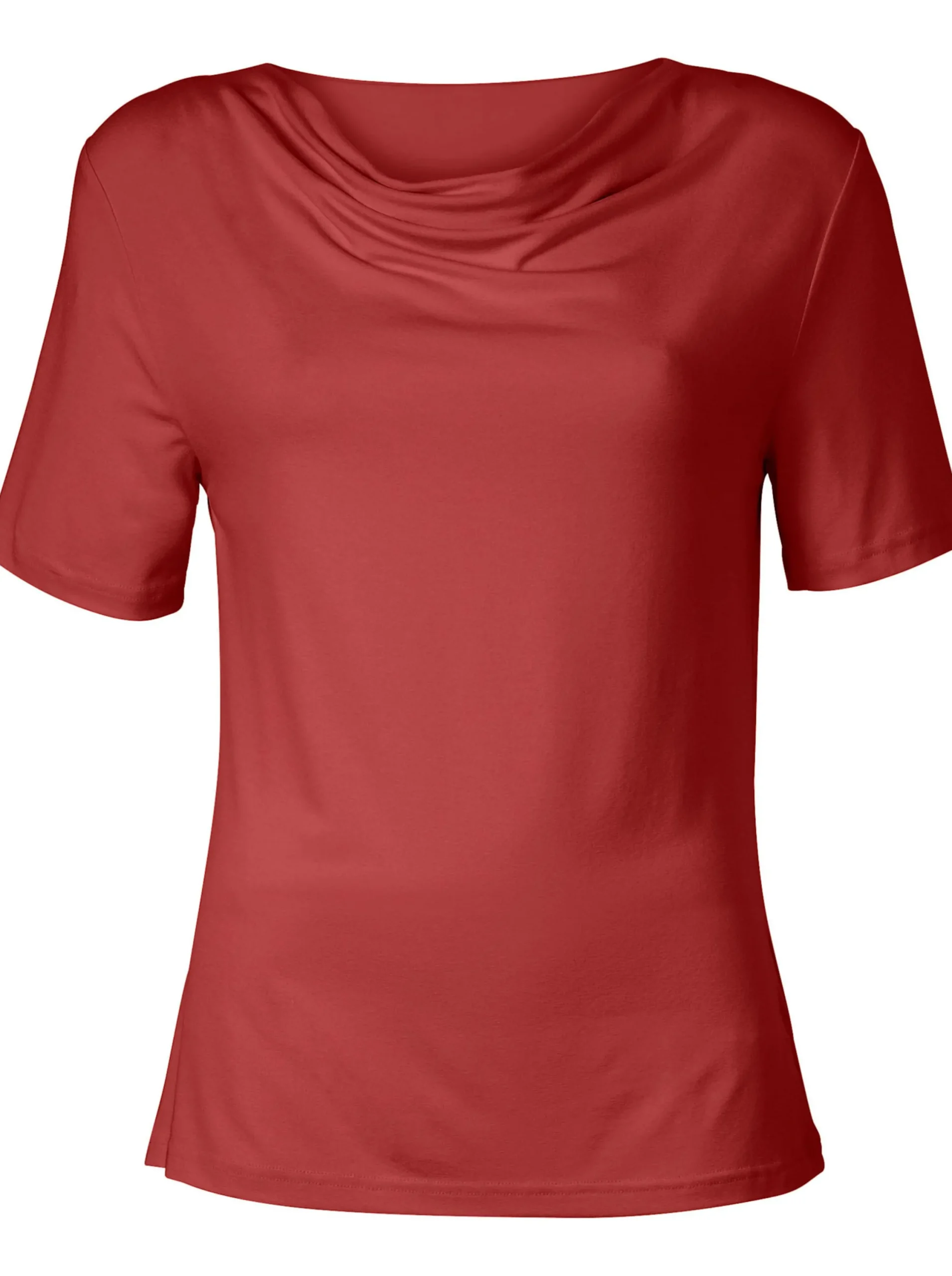 Shirts| Wasserfallshirt mit kurzen Ärmeln zimt