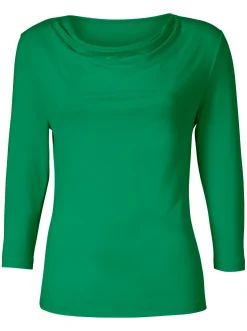 Shirts| Wasserfallshirt mit 3/4-langen Ärmeln grün