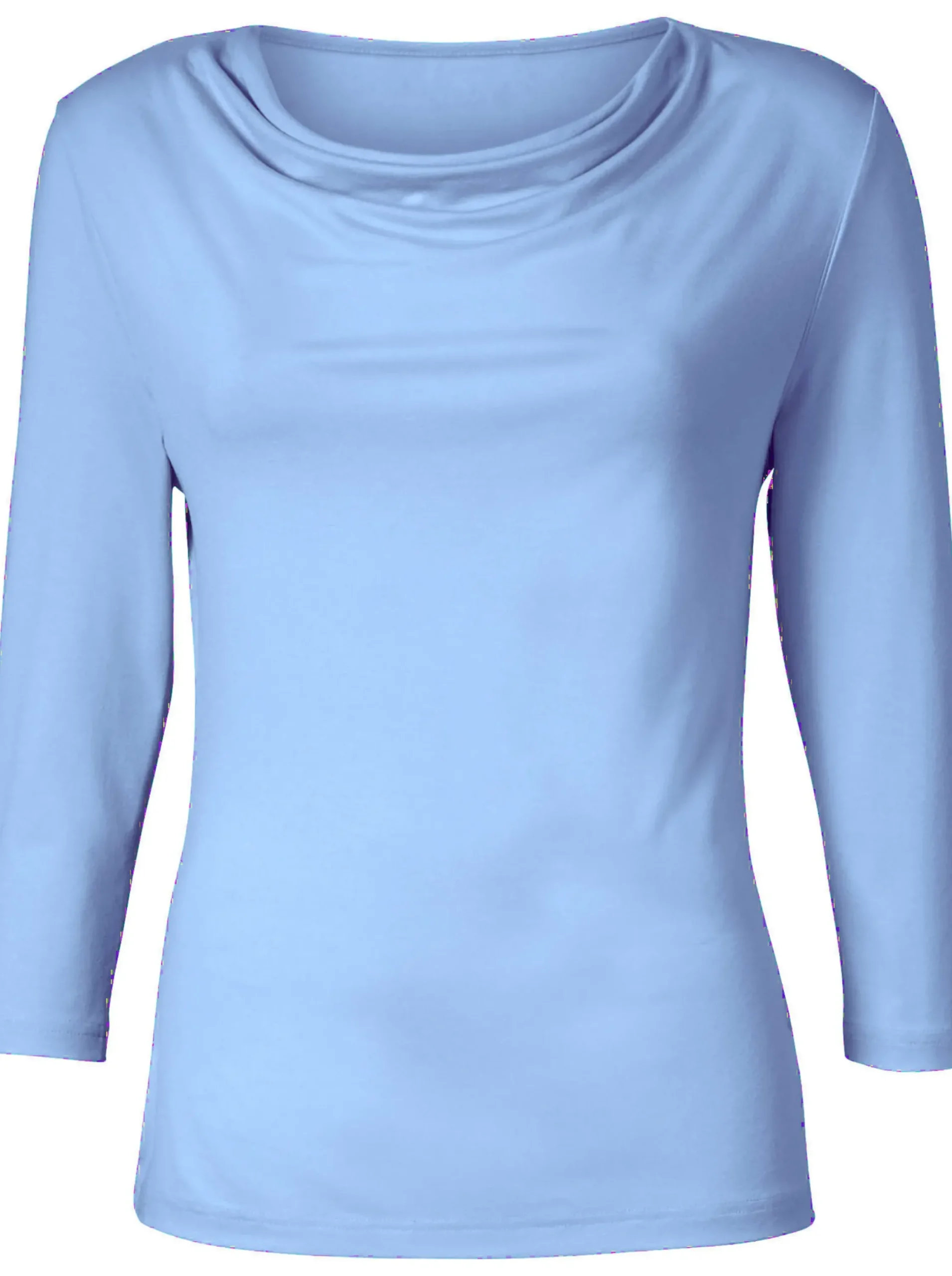 Shirts| Wasserfallshirt mit 3/4-langen Ärmeln bleu