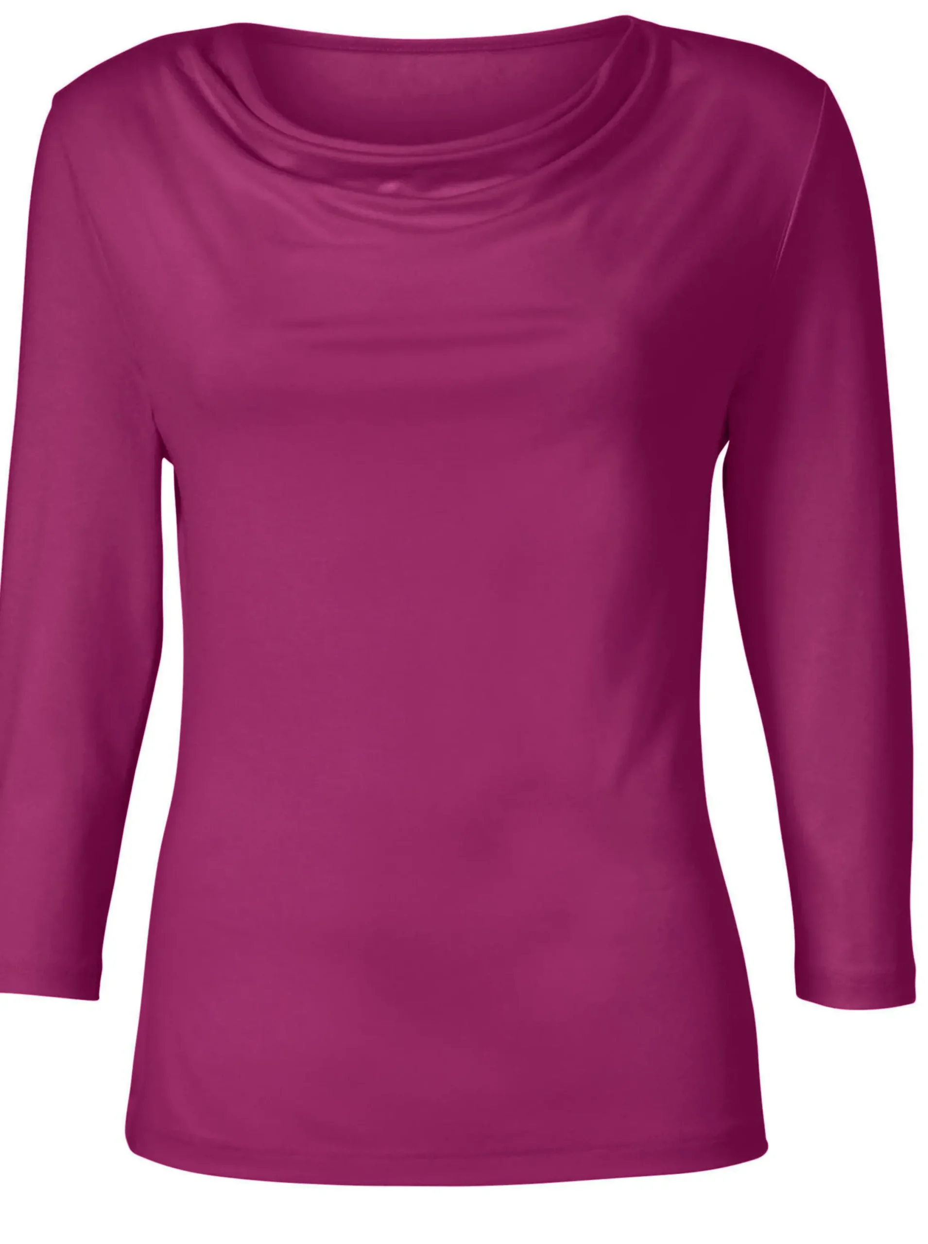 Shirts| Wasserfallshirt mit 3/4-langen Ärmeln fuchsia
