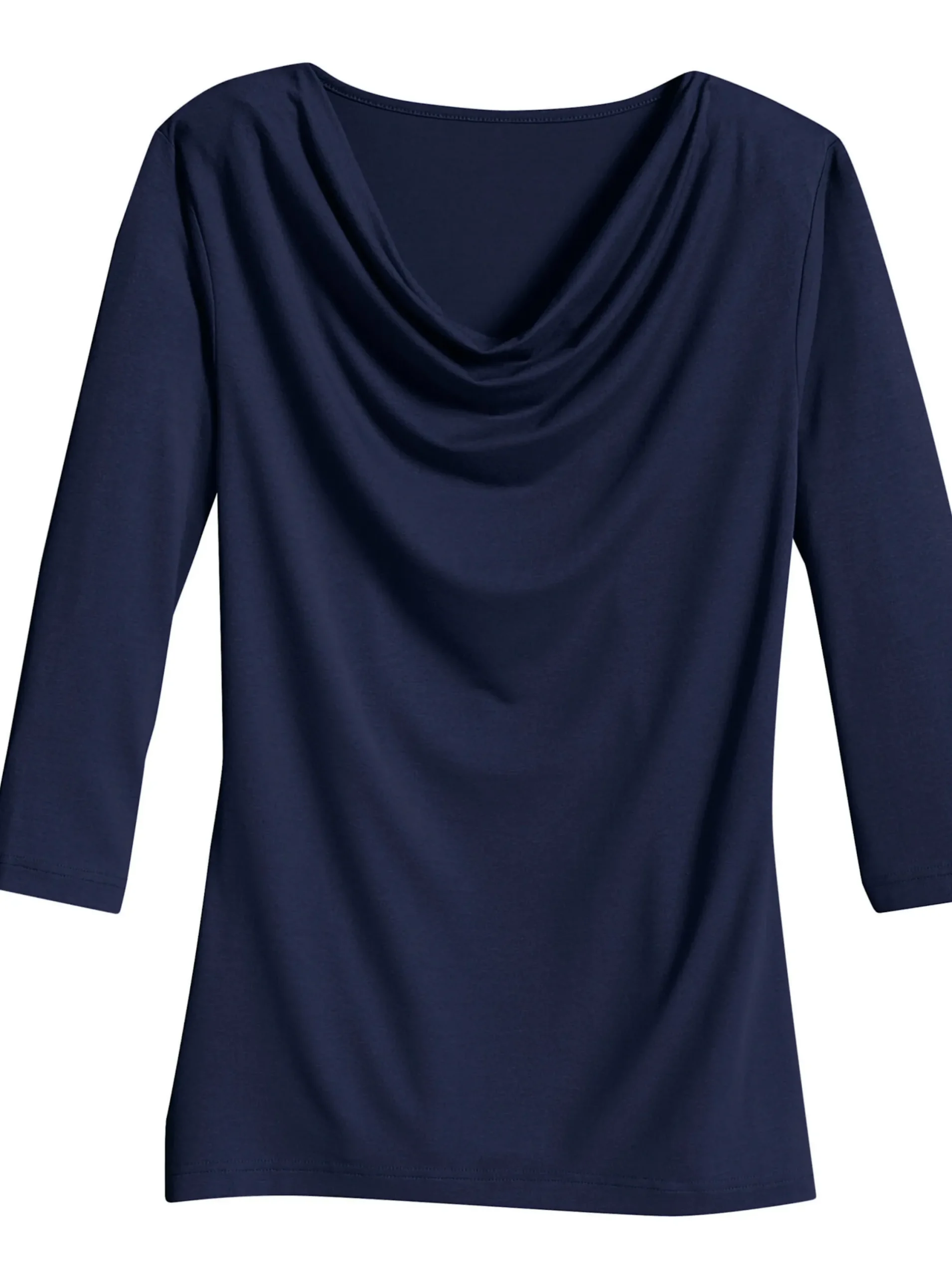 Shirts| Wasserfallshirt mit 3/4-langen Ärmeln marine