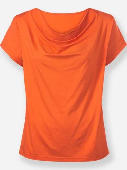 Shirts|heine Wasserfallshirt mit Stretch-Anteil orange