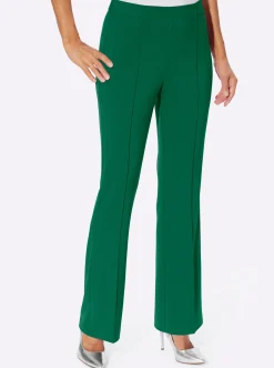 Hosen| Webhose mit weiten Beinen grün