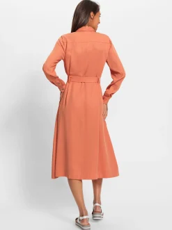 Kleider|heine Webkleid papaya