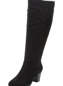 Stiefel|sheego Weitschaftstiefel aus Velours-Lederimitat schwarz