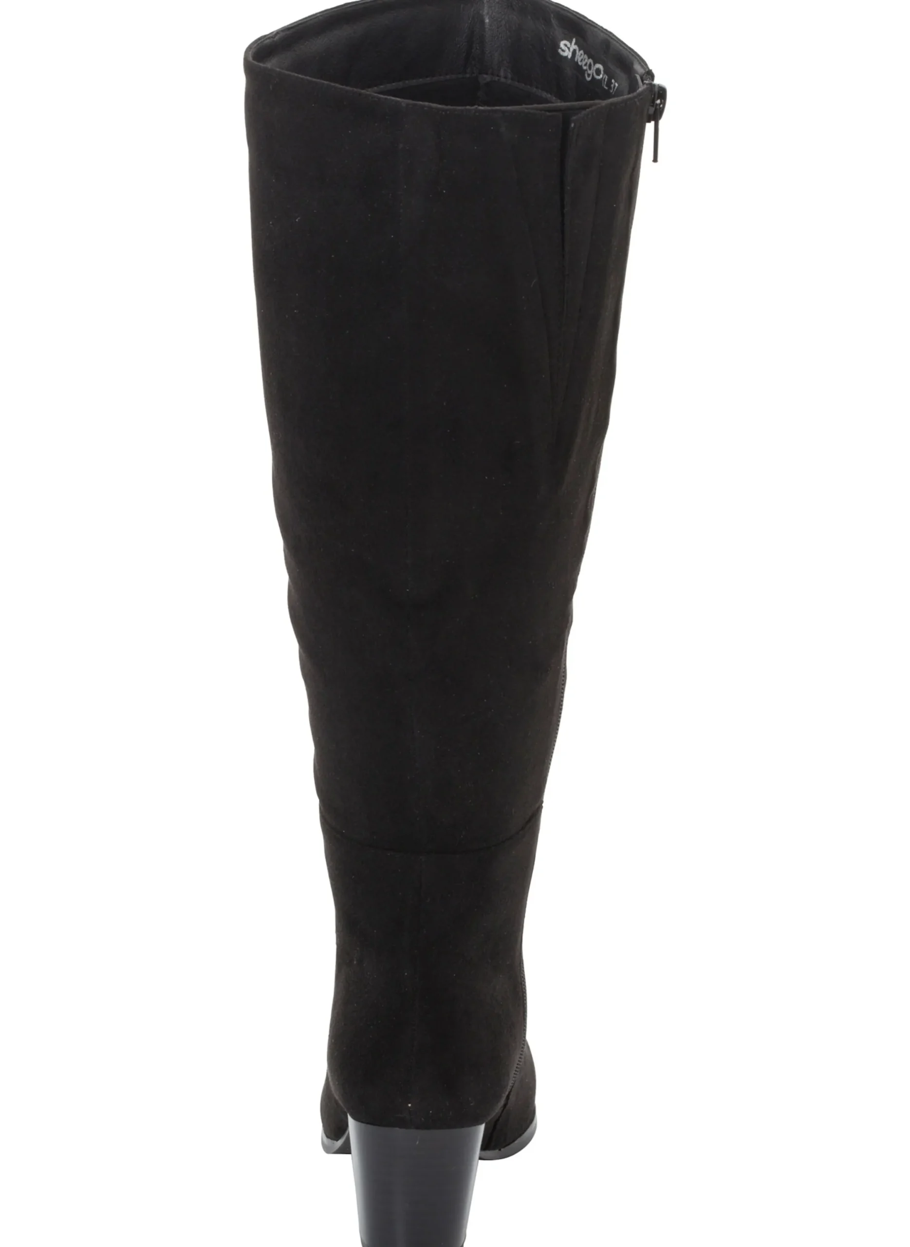 Stiefel|sheego Weitschaftstiefel aus Velours-Lederimitat schwarz