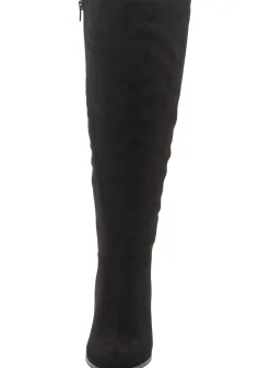 Stiefel|sheego Weitschaftstiefel aus Velours-Lederimitat schwarz