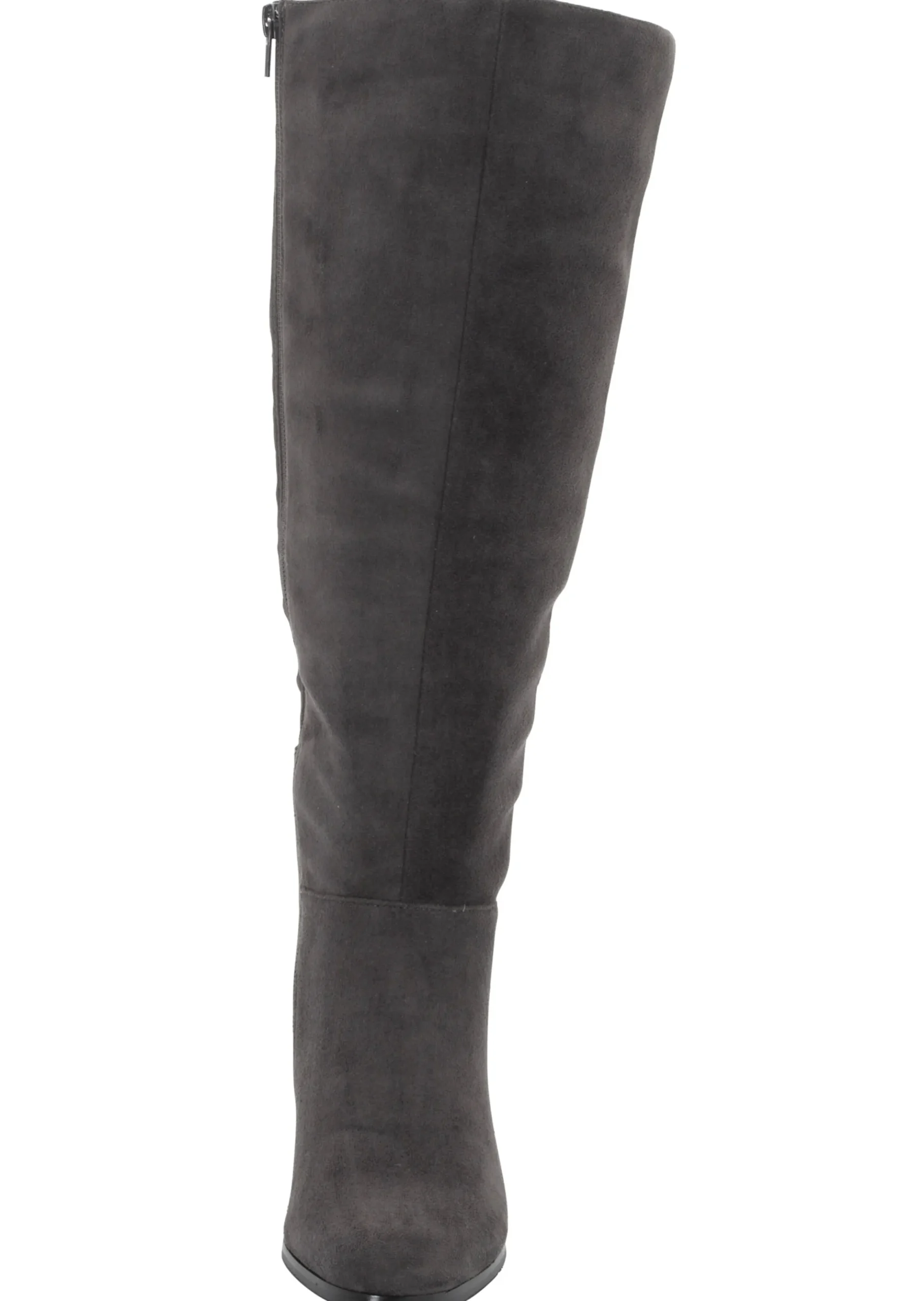 Stiefel|sheego Weitschaftstiefel aus Velours-Lederimitat grau
