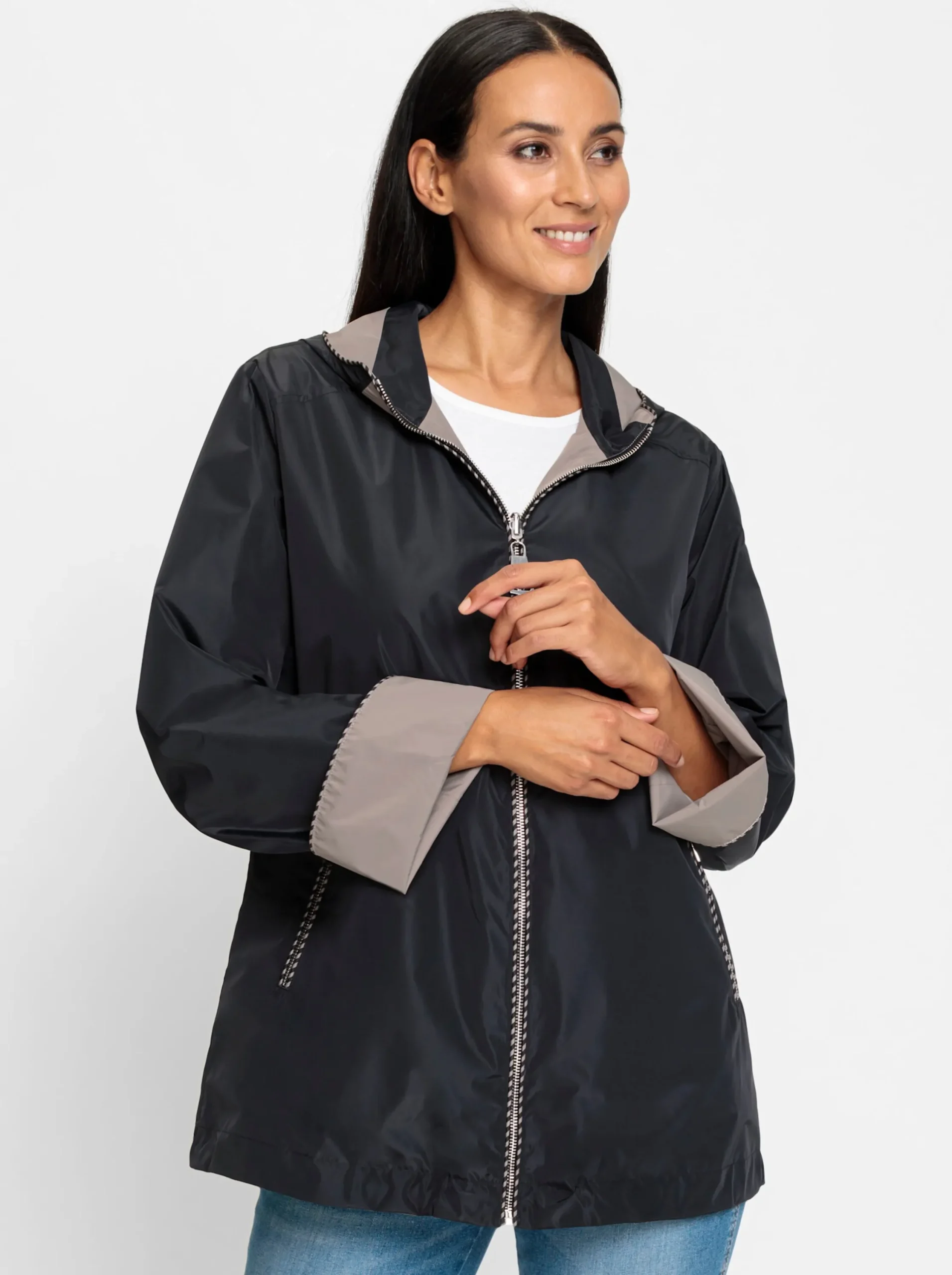 Jacken|heine Wendejacke in wasserabweisender Qualität schwarz-taupe