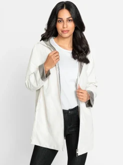 Jacken| Wendejacke mit Kapuze weiß