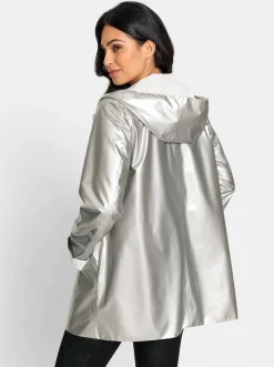 Jacken| Wendejacke mit Kapuze weiß