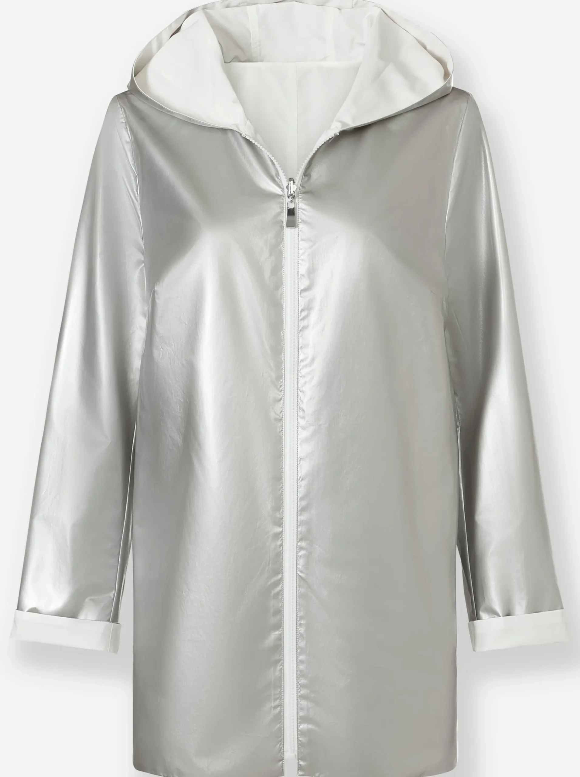 Jacken| Wendejacke mit Kapuze weiß