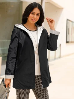 Jacken| Wendejacke mit Kapuze schwarz