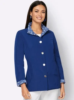 Jacken| Wendejacke mit leichter Wattierung royalblau-weiß-bedruckt