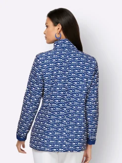 Jacken| Wendejacke mit leichter Wattierung royalblau-weiß-bedruckt