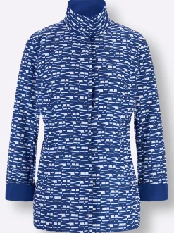 Jacken| Wendejacke mit leichter Wattierung royalblau-weiß-bedruckt