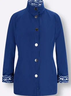 Jacken| Wendejacke mit leichter Wattierung royalblau-weiß-bedruckt