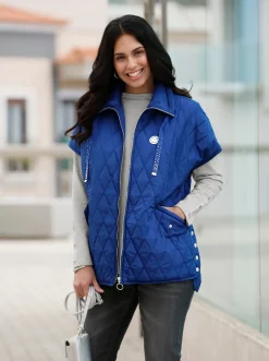 Jacken| Weste mit Rautensteppung royalblau