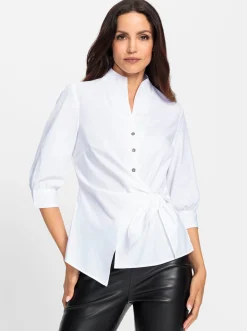 Blusen|heine Wickelbluse weiß