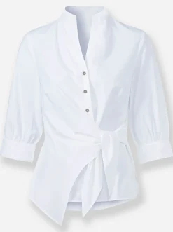 Blusen|heine Wickelbluse weiß