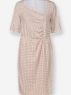 Kleider|heine Wickelkleid mit Pepita-Muster ecru-camelPepita