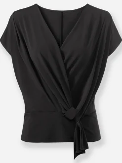 Shirts|heine Wickelshirt mit Knotendetail schwarz