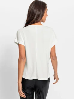 Blusen|heine Wickelshirt mit Knotendetail champagner