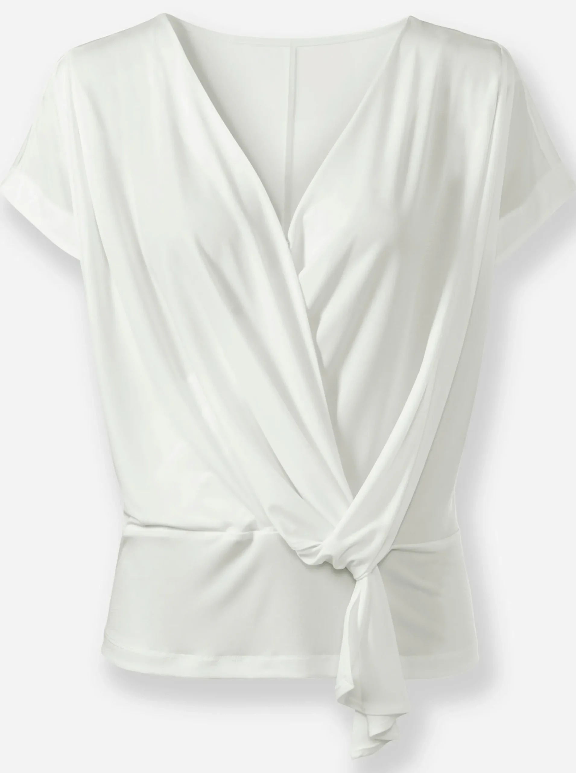 Blusen|heine Wickelshirt mit Knotendetail champagner