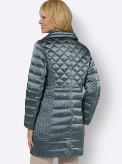 Jacken| Winterjacke in Changeant-Qualität, leicht schimmernd aqua