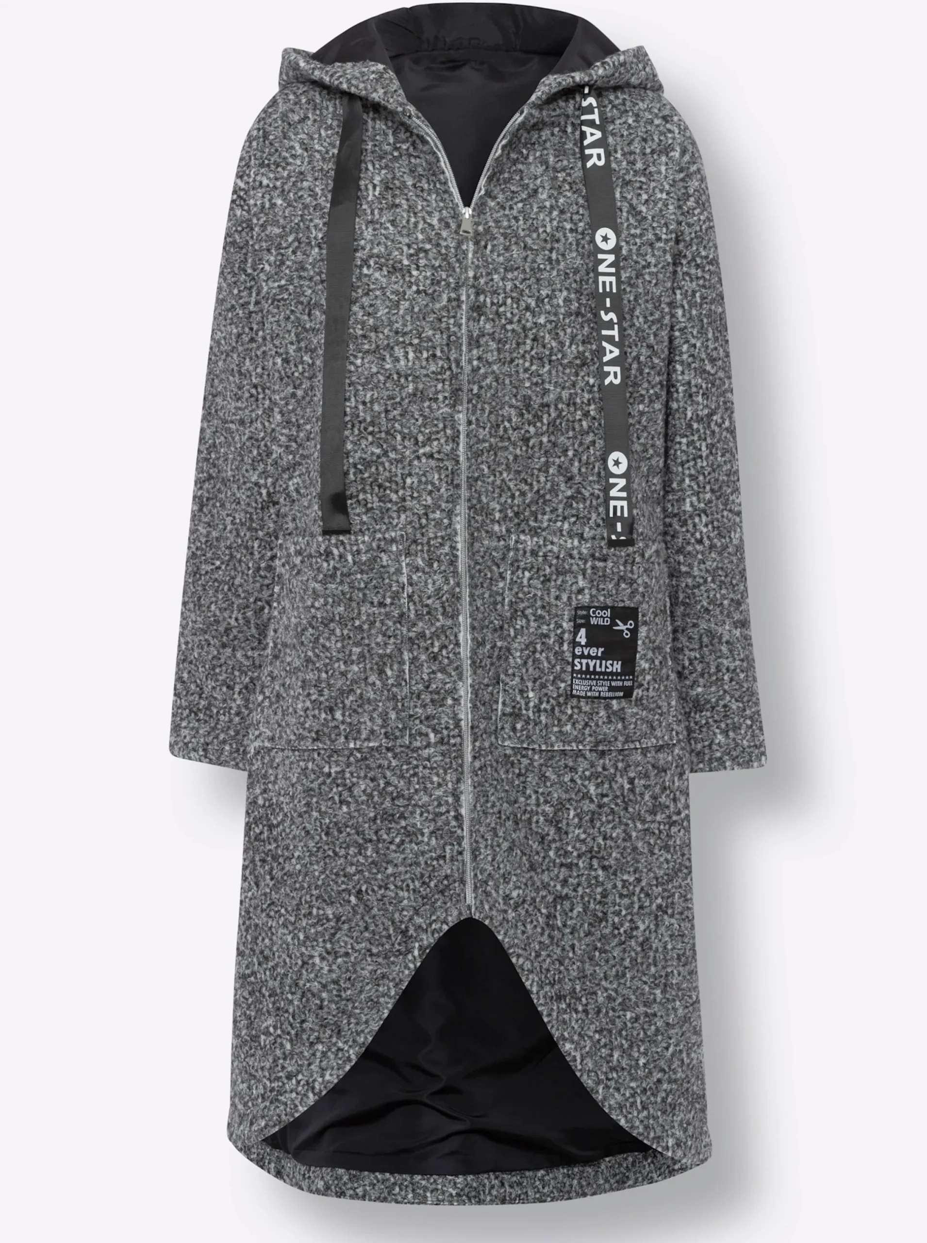 Mäntel|heine Wintermantel in Oversize-Form schwarz-ecru-meliert