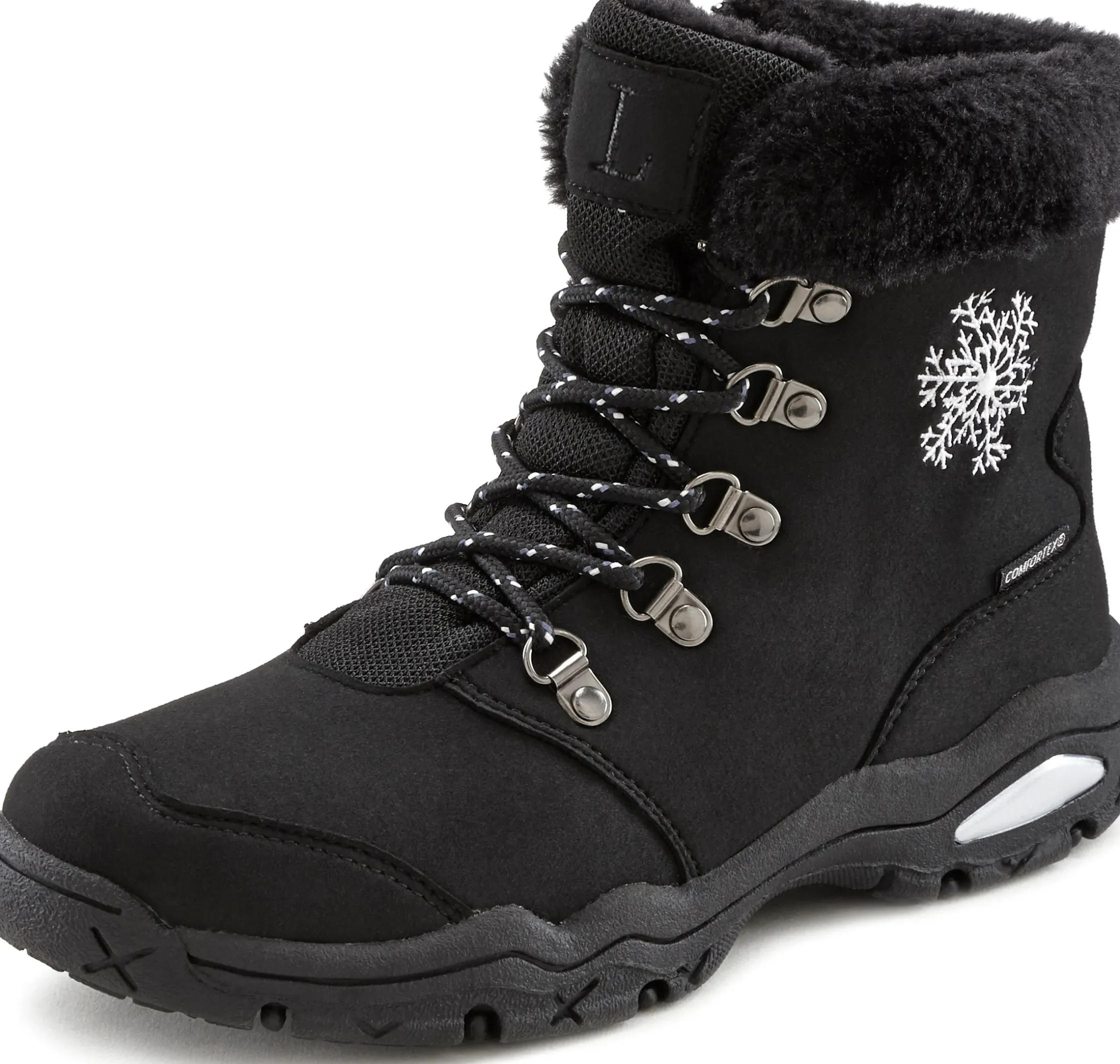 Stiefeletten|Stiefel|LASCANA Winterstiefelette schwarz