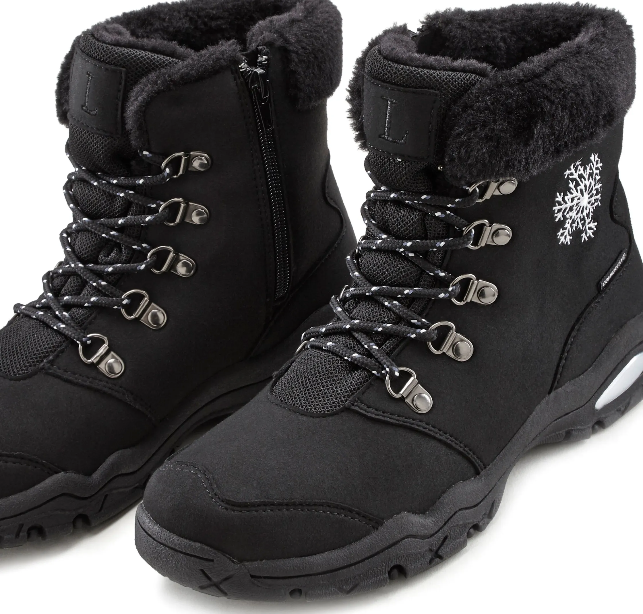 Stiefeletten|Stiefel|LASCANA Winterstiefelette schwarz